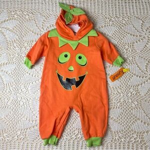 Vintage 1990s Fun Stuff 12 Months Happy Halloween Pumpkin Sweatshirt Romper